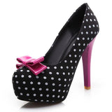 Chaussure Pin-Up Pois Noir Vintage