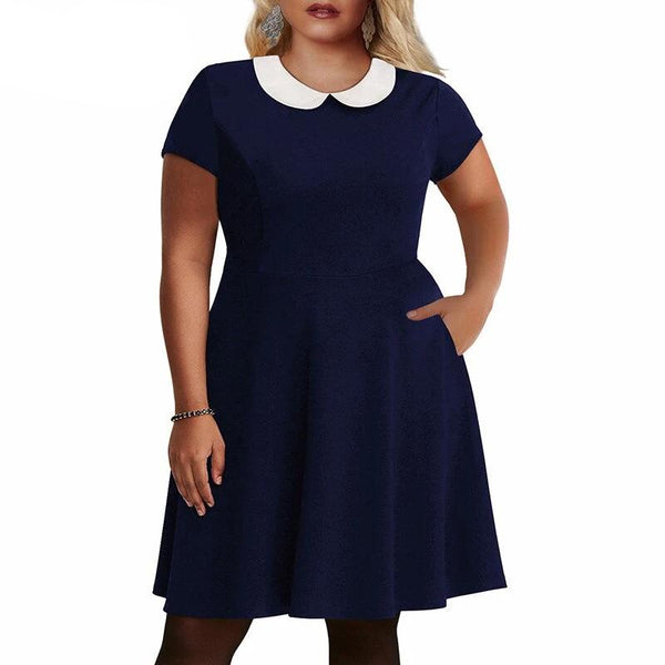 Robe Vintage <br> Grande Taille Marine Chic