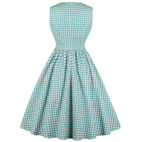 Robe Rockabilly Vichy Turquoise Rétro Vintage-Dressing