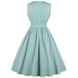 Robe Rockabilly Vichy Turquoise Rétro Vintage-Dressing