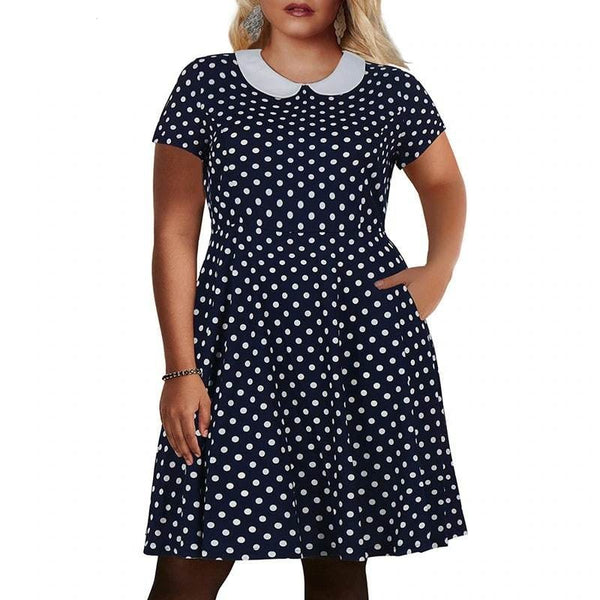 Robe Vintage Grande Taille Marine Chic Rétro