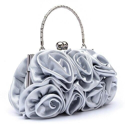 Sac à Main Vintage Roses Argent Année 20